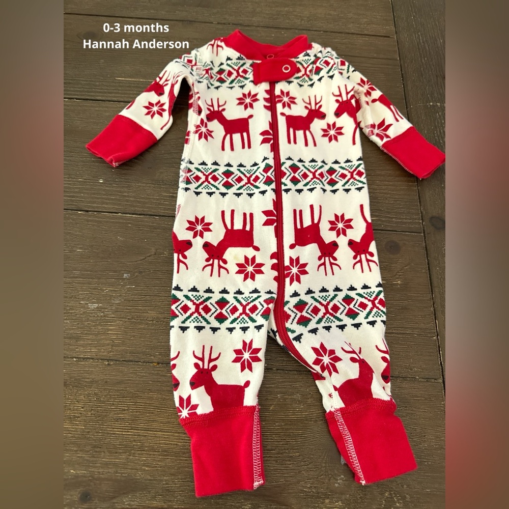 Hannah Anderson Christmas infant pajamas. Size 0-3 months